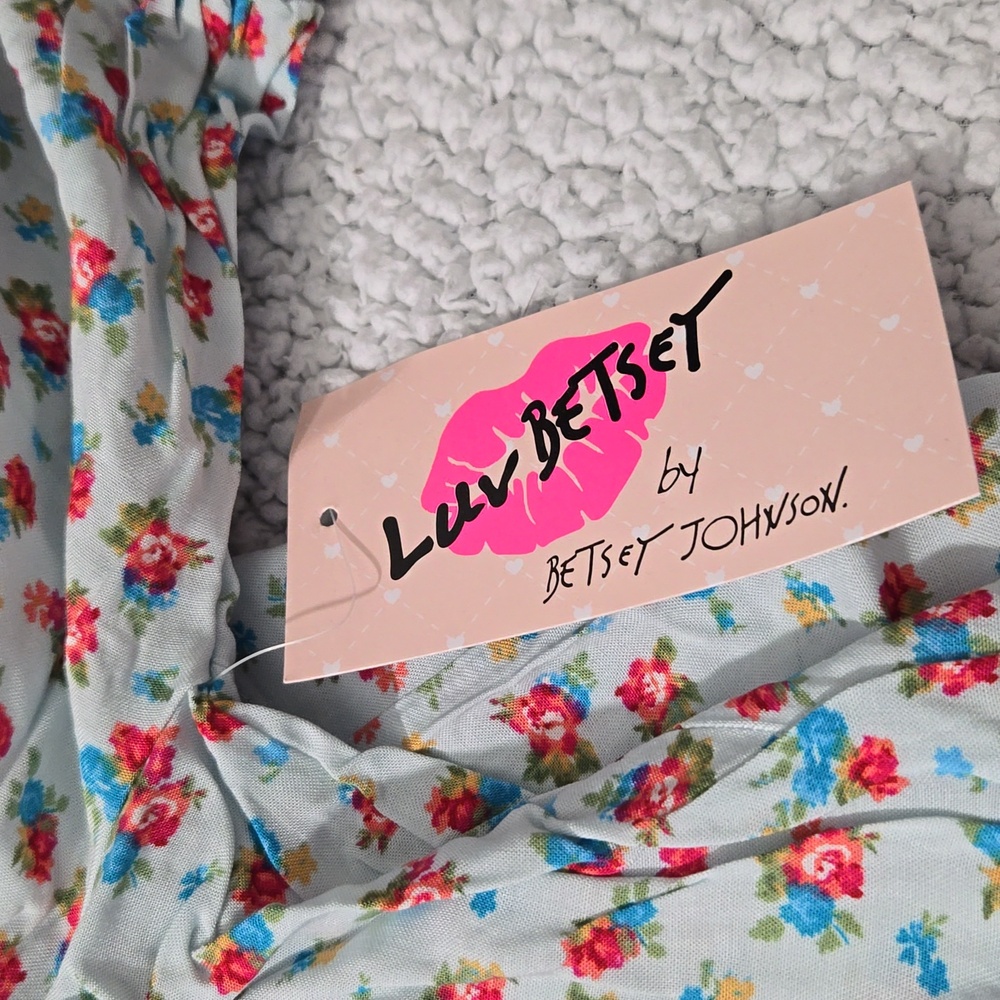 Betsey Johnson Floral Smocked Mini Dress - Picture 6 of 8